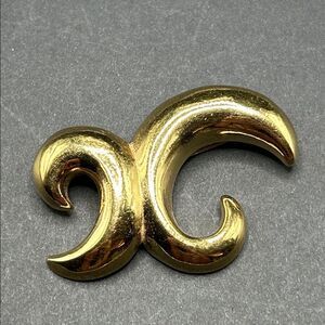 VTG Givenchy Gold Tone Modernist Brooch